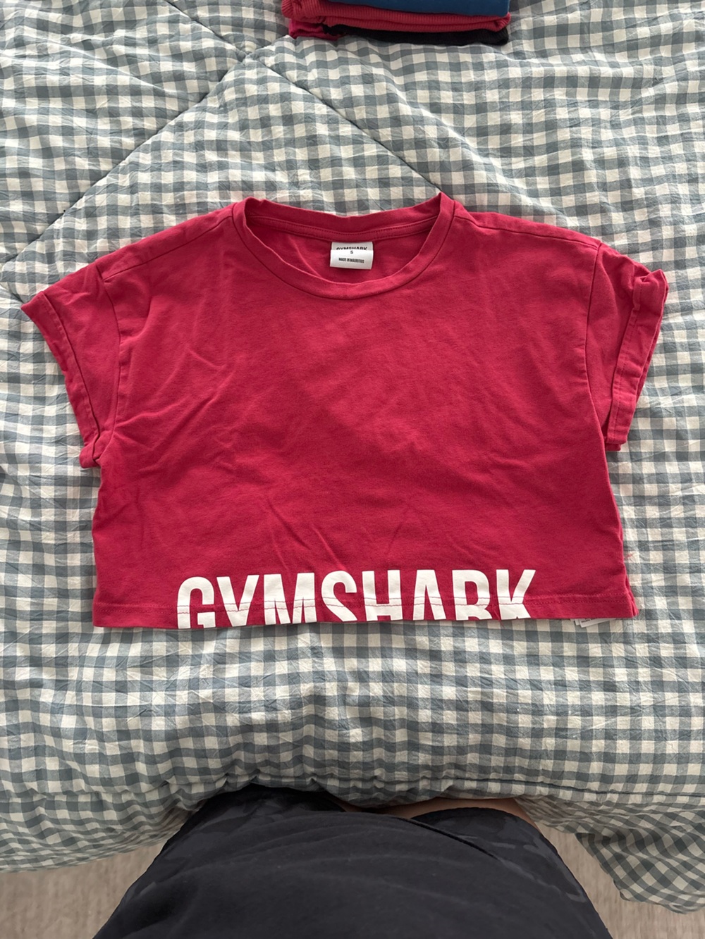 Gymshark Pink Cropped Tee with White Logo